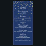 Blue & Gold Tiny Confetti Wedding Menu Card Menükarte<br><div class="desc">Blue & Gold Tiny Confetti Wedding Menu Card</div>