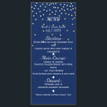 Blue & Gold Tiny Confetti Wedding Menu Card Menükarte<br><div class="desc">Blue & Gold Tiny Confetti Wedding Menu Card</div>