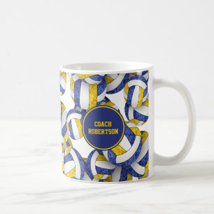 Blue Gold Volleyball Team Farben Trainer Name Kaffeetasse