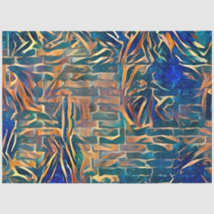 Blue Gold Wall Street Seidenpapier