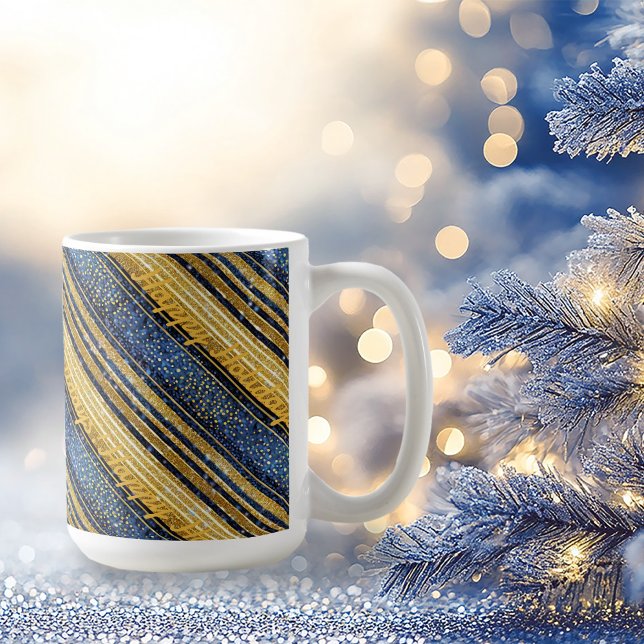 Blue Gold Weihnachtsmuster#28 ID1009 Kaffeetasse (Von Creator hochgeladen)