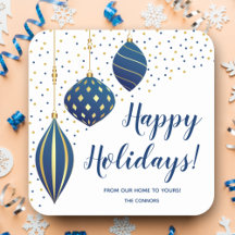 Blue Gold Weihnachtsschmuck und Dots Holiday