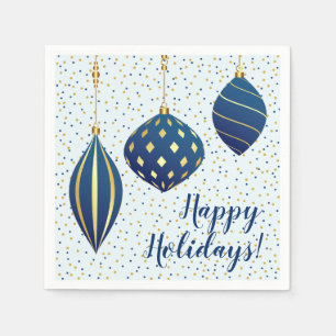 Blue Gold Weihnachtsschmuck und Dots Holiday Serviette
