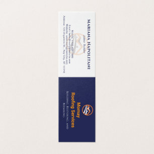Blue Gold White Roofing Company Faltkarte