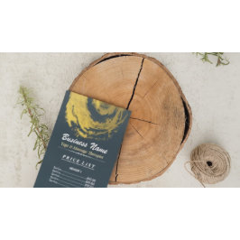 Blue Gold Yoga Massage Therapy ZEN Sign Price List Werbekarte