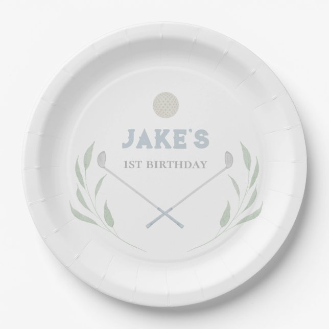 Blue Golf Birthday Party Paper Teller (Vorderseite)