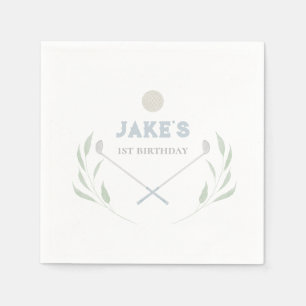 Blue Golf Birthday Party Paper Teller Serviette