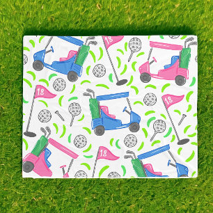 Blue Golf Cart 18. Loch Flag Preppy Bright Fleecedecke
