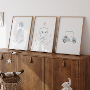 Blue Golf individuelle Name Set 3 Poster