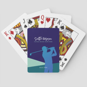 Blue Golf Player Man mit Golf Club Spielkarten