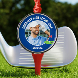 Blue Golfer Photo High School Golf Team Ornament Aus Metall