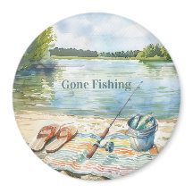 Blue Gone Fishing Bucket Lake