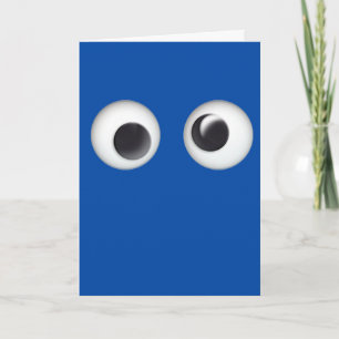 Blue Googly Eyes Happy Birthday Card Karte