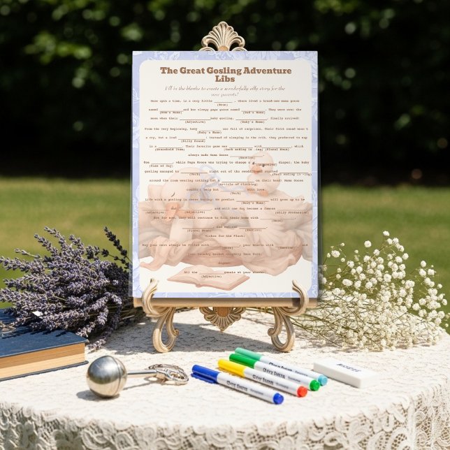 Blue Goose Libs Baby Shower Group game Acrylic  (Blue Goose Libs Baby Shower Group game Acrylic Acrylic Sign)