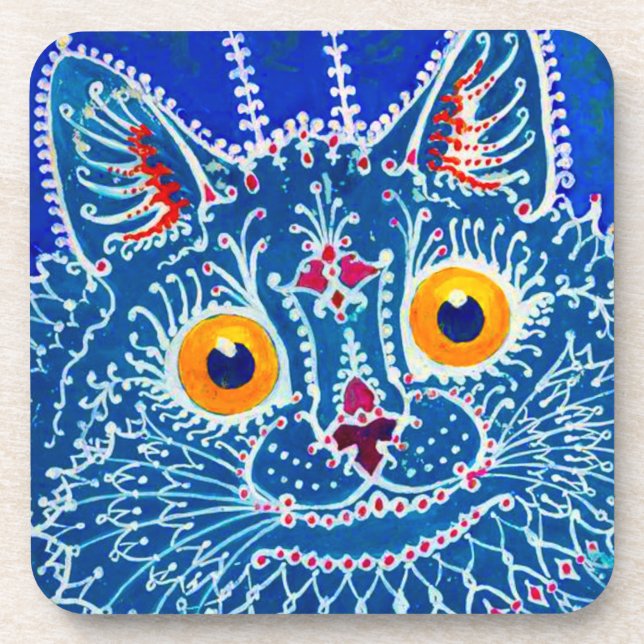 Blue Gothic Cat Getränkeuntersetzer (Vorderseite)