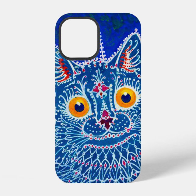 Blue Gothic Cat iPhone 12 Hülle (Rückseite)