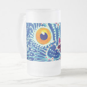 Blue Gothic Cat Mattglas Bierglas
