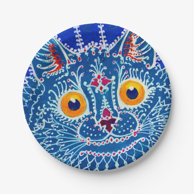 Blue Gothic Cat Pappteller (Vorderseite)