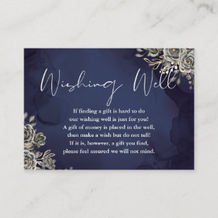 Blue Gothic floral wünscht gute Hochzeit Begleitkarte