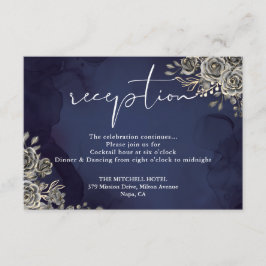 Blue Gothic Hochzeitsempfang Mitternacht Begleitkarte