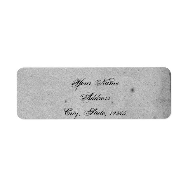 Blue Gothic Owl Posh Wedding Label (Vorne)