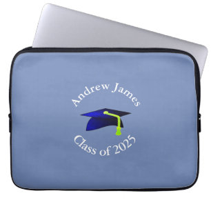Blue grad cap - Klasse 2025 - Ihr Name Laptopschutzhülle