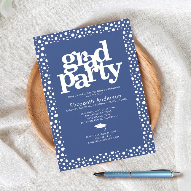 Blue grad Party fett moderne Typografie stilvoll Einladung (Von Creator hochgeladen)