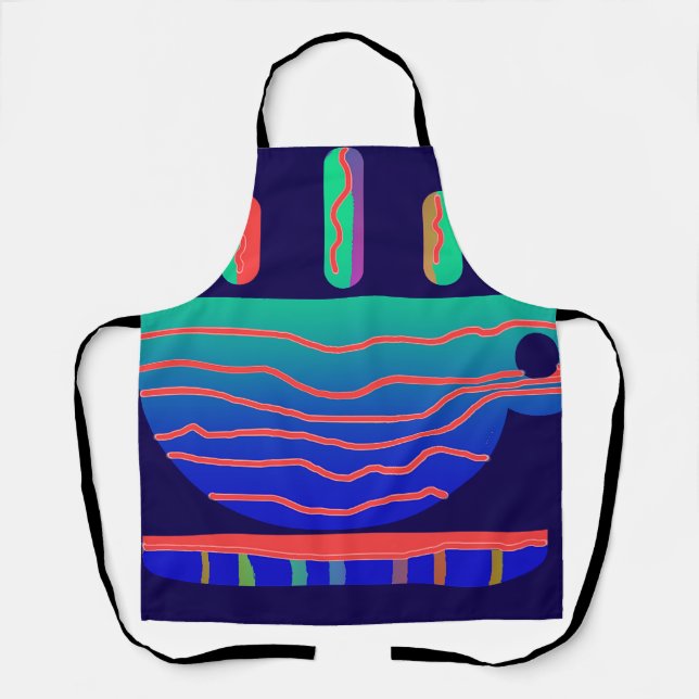 Blue Gradient Coffee Break Schürze (Vorderseite)