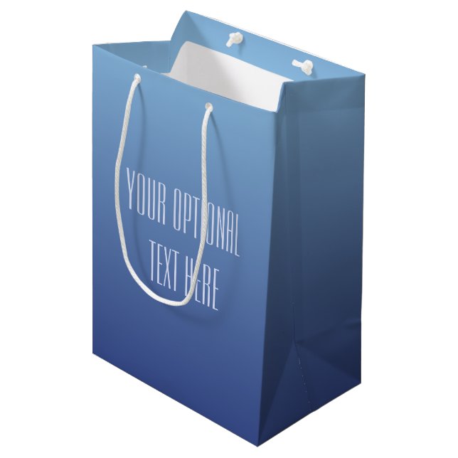 Blue Gradient-Geschenktaschen Mittlere Geschenktüte (Vorderseite Schrägansicht)