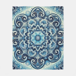 Blue Gradient Mandala Design 2 Fleecedecke