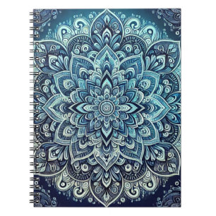 Blue Gradient Mandala Design Notizblock