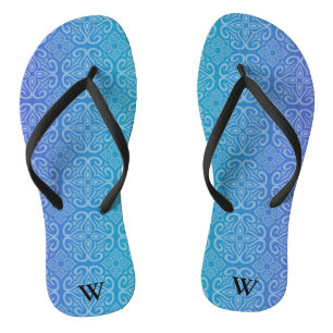 Blue Gradient Mandala Zen Muster Personalisiert Flip Flops