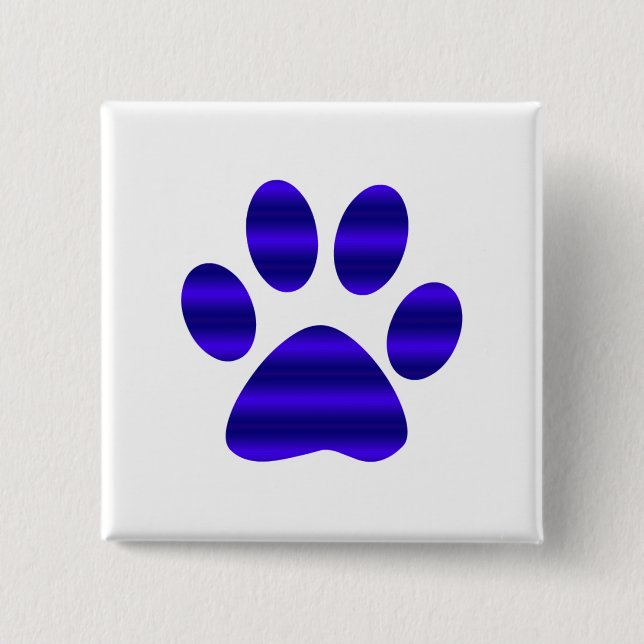 Blue Gradient Paw Print Button (Vorderseite)