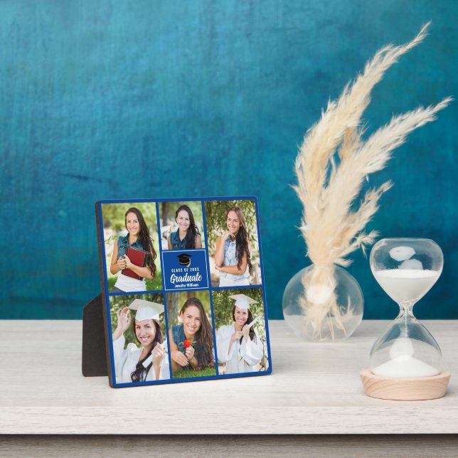 Blue Graduate Collage 2023 Square Abschluss Foto Fotoplatte (InSitu)
