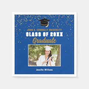 Blue Graduate Foto Class of 2024 Graduation Party Serviette