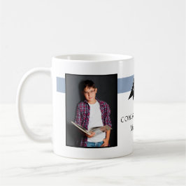Blue Graduate Herzlichen Glückwunsch Foto Abschlus Kaffeetasse