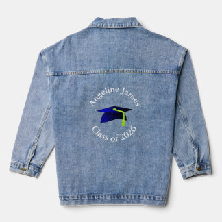blue graduation cap - class of 2026-your name jeansjacke