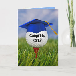 Blue Graduation Cap on Golf Ball Karte