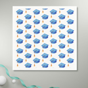 Blue Graduation Cap Personalisierter Abschluss Nap Serviette