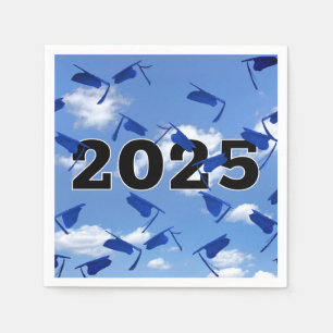 Blue Graduation Caps 2024 in Sky Serviette