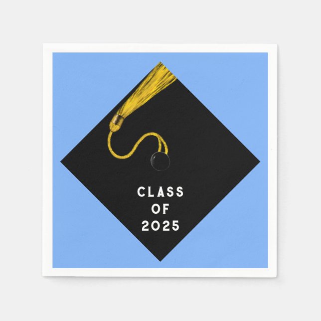 Blue Graduation Party Napkins Serviette (Vorderseite)