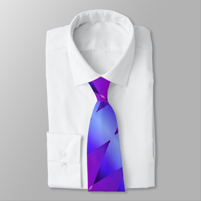 Blue Graphic Print Neck Tie Krawatte (Gebunden)