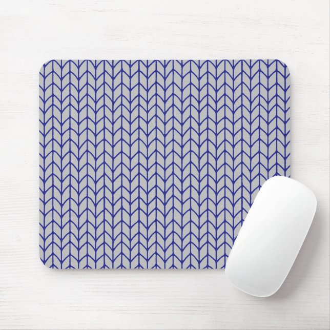 BLUE GRAU STRICK Mouse Pad Mousepad (Mit Mouse)