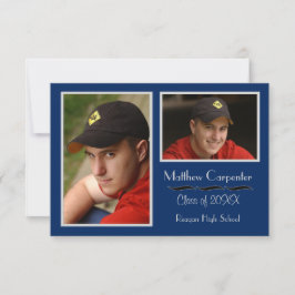 Blue & Gray 2 Foto Collage -3x5 Grad Ankündigung