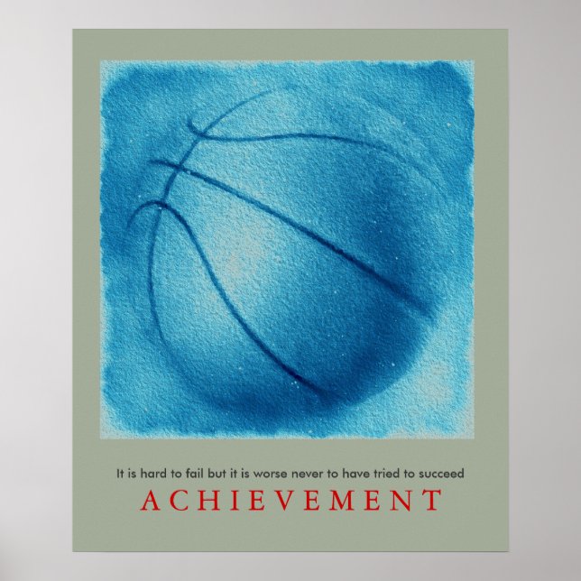 Blue Gray Basketball Motivierend einzigartig Poster (Vorne)