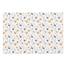 Blue Gray Beige Brown Wildblumen Boho Birthday