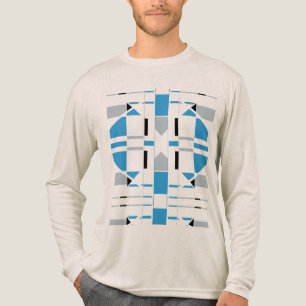 Blue Gray Black Geometric Südwest MCM inspiriert Tri-Blend Shirt