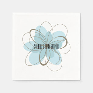 Blue Gray Blume Baby Dusche Serviette