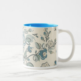 Blue Gray Blume Tasse