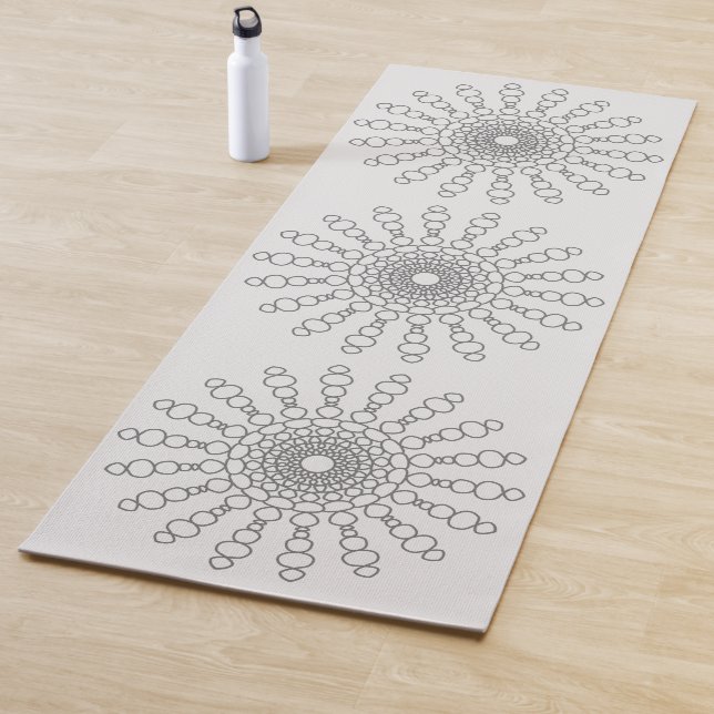 Blue Gray Cobblestone Sun Mandala 1 Sided Yoga Mat Yogamatte (Beispiel)